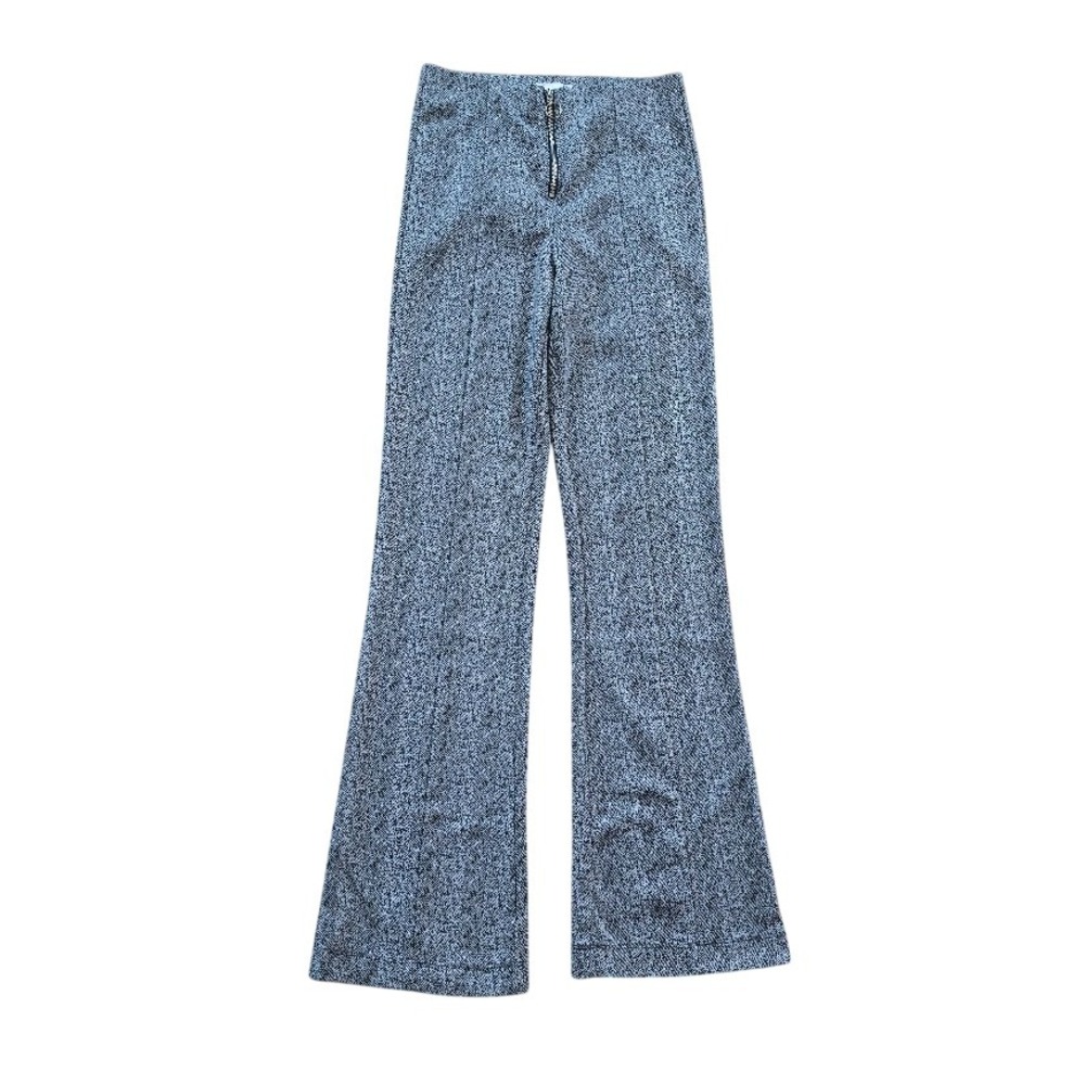 SO Pull On Flare Pants Women S Gray Herringbone‎ Dark Academia Office Siren Y2K